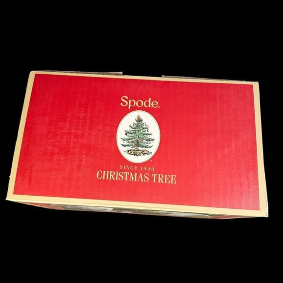 Spode Christmas Tree Conical Mugs Cup Peppermint Spoon Set 2 Coffee Cocoa READ - Picture 8 of 12